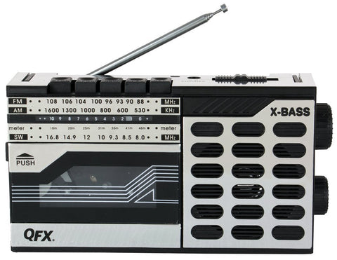New QFX J-7 Boombox AM/FM Cassette Deck Player Recorder