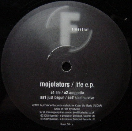Mojolators ‎– Life EP - VG+ EP 2002 Fluential UK Vinyl - House