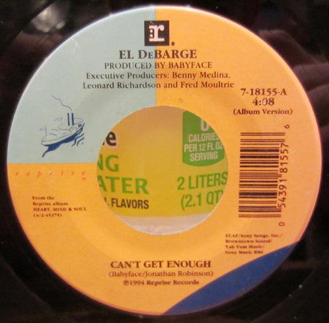 El DeBarge - Can't Get Enough / You Turn Me On - VG+ 7" Single 45RPM 1992 Reprise USA - R&B