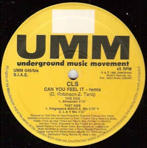 CLS - Can You Feel It (Remix) - VG- 12" Single 1992 Italy - Electronic / House