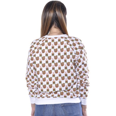 Tokioki - Women's Small White Crewneck 'Burger Bear' Sweatshirt - Shuga Records