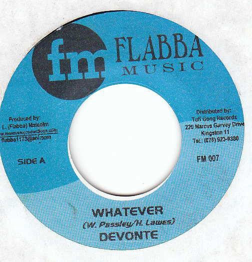 Devonte / Delly - Whatever / Social Girlfriend - VG+ 7" Single 45RPM 2001 Flabba Music Jamaica - Reggae - Shuga Records