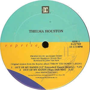 Thelma Houston ‎– Out Of My Hands - M- 12" Single 1990 Reprise USA - Synth-Pop