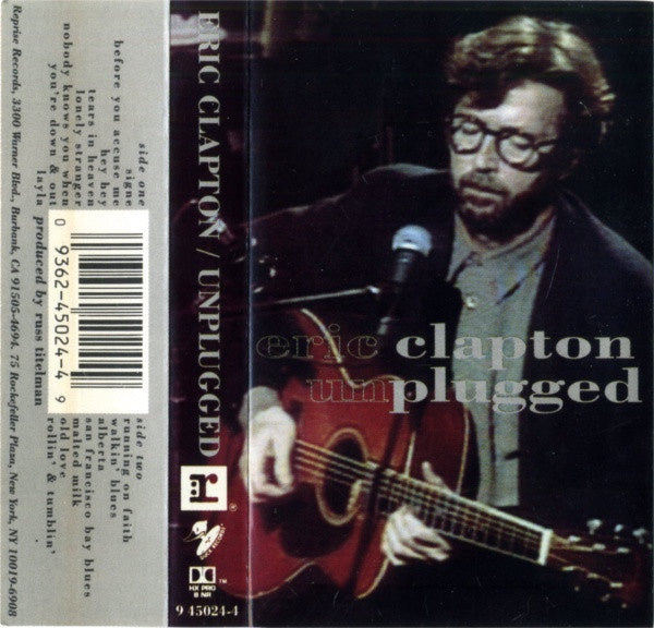 Eric Clapton - Unplugged - Used Cassette 1992 Reprise Tape - Rock
