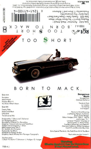 Too Short ‎– Born To Mack - Used Cassette 1988 RCA - Hip Hop