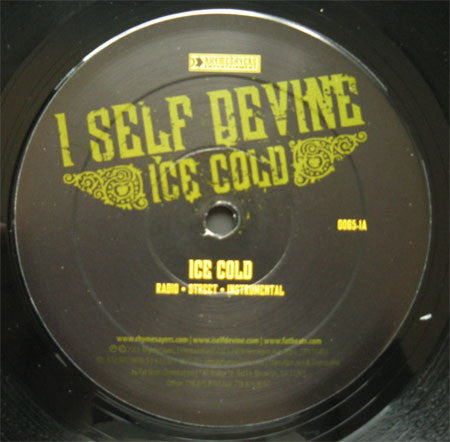 I Self Devine - Ice Cold / All I Know VG+ - 12" Single 2005 Rhymesayers USA - Hip Hop