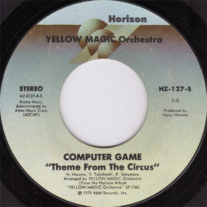 Yellow Magic Orchestra ‎– Computer Game / Yellow Magic VG+ 7" Single 45 Record 1979  USA - Electro / Disco