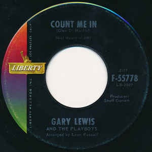 Gary Lewis And The Playboys ‎– Count Me In / Little Miss Go-Go VG - 7" Single 45RPM 1965 Liberty USA - Rock/Pop