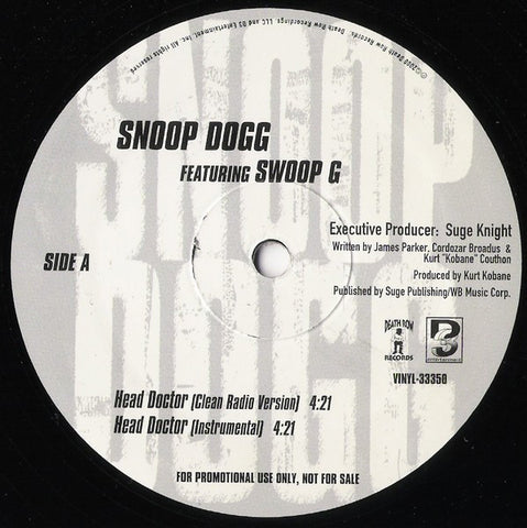 Snoop Dogg Featuring Swoop G ‎- Head Doctor - Mint- 12" Single Promo 2000 USA - Hip Hop