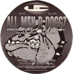DJ Trajic Featuring Anastasia ‎– All Men R Doggz - VG+ 12" Single Record 1995 USA Vinyl - House / Breaks