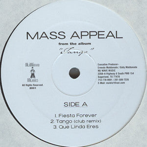 Mass Appeal - Fiesta Forever Mint- - 12" Single 2001 Nu Wave USA - House
