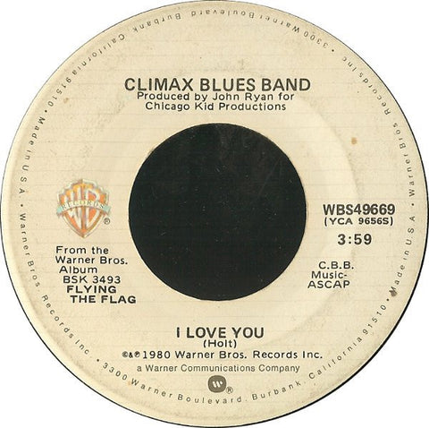 Climax Blues Band ‎– I Love You / Horizontalized - MInt- 45rpm 1980 USA - Rock / Pop