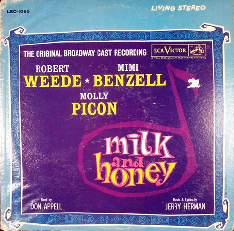 Various / The Original Broadway Cast ‎– Milk And Honey - Mint- 1961 RCA Victor USA Stereo Lp - Soundtrack / Musical