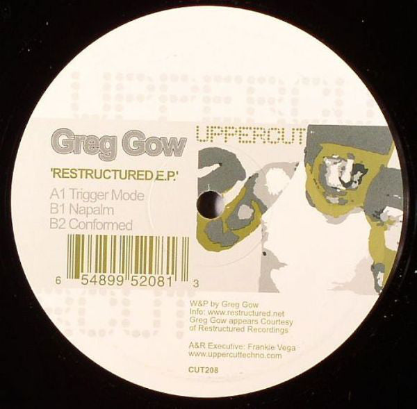 Greg Gow ‎– Restructured E.P. - New 12" Single Record 2005 Uppercut USA Vinyl - Chicago Techno