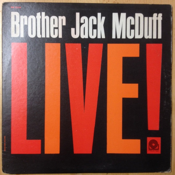Brother Jack McDuff - Live! - VG LP Record 1964 Prestige USA Mono Vinyl Preview Copy Promo - Jazz / Soul-Jazz / Bop - Shuga Records