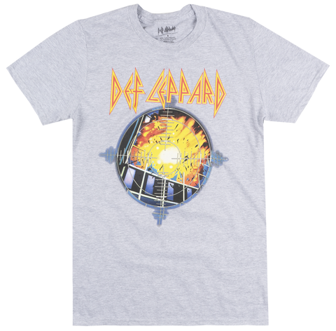 Def Leppard - Men's Grey 'Pyromania' Crewneck T-Shirt
