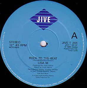 Lisa M ‎– Rock To The Beat - VG+ 12" Single 1989 Jive USA - Acid House