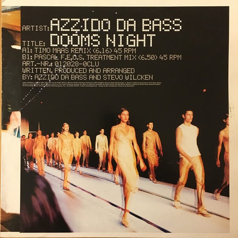 Azzido Da Bass ‎– Dooms Night - Mint- 12" Single Record 1999 Club Tools German Import Vinyl - Trance / Breakbeat