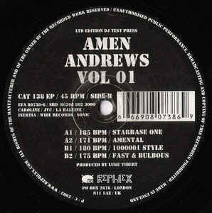 Amen Andrews - Vol 01 - Mint- 12" Single 2003 UK Import - Drum n Bass/Jungle