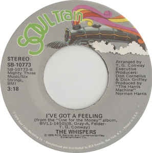 The Whispers- Living Together (In Sin) / I've Got A Feeling- VG+ 7" Single 45RPM- 1976 Soul Train USA- Funk/Soul