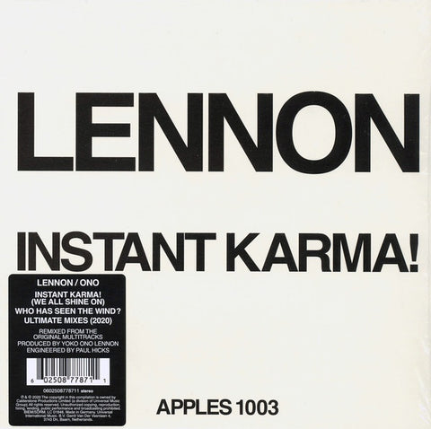 Lennon / Ono with the Plastic Ono Band - Instant Karma! (2020 Ultimate Mixes) - New 7" Single Record Store Day 2020 Capitol Vinyl - Rock / Pop