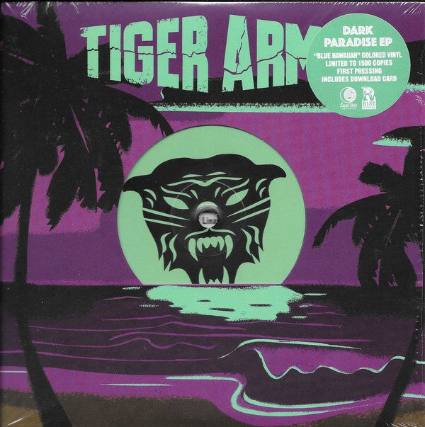 Tiger Army - Dark Paradise EP - New 7" Vinyl 2018 Rise Pressing on 'Blue Hawaiian' Colored Vinyl (Limited to 1500) -