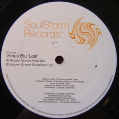 Venus Blu - Lost - VG+ 12" Single 2004 Soulstorm Records UK - Electronic / House