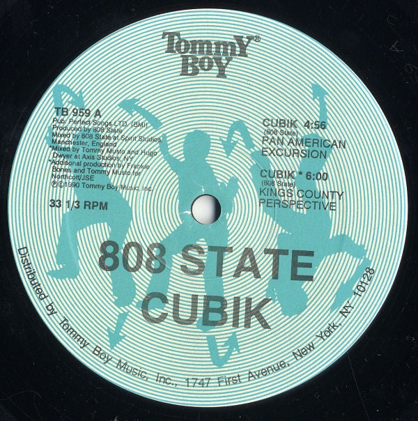 808 State ‎– Cubik - VG+ 12" Single Record 1990 USA Original Vinyl - Techno / Electro - Shuga Records