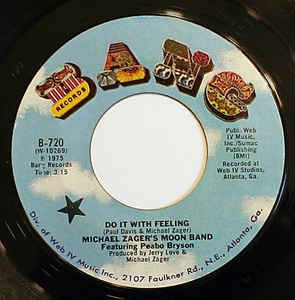 Michael Zager's Moon Band Featuring Peabo Bryson ‎– Do It With Feeling / This Is The Life - VG+ 7" Single 45RPM 1975 Bang Records USA - Funk / Soul