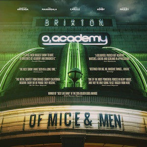 Of Mice & Men – Live At Brixton - New 2 LP Record 2016 Rise USA Half Ultra-Clear/Half Double-Mint Vinyl & DVD - Metalcore