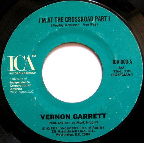 Vernon Garrett ‎– I'm At The Crossroad - VG+ 45rpm 1977 USA - Soul