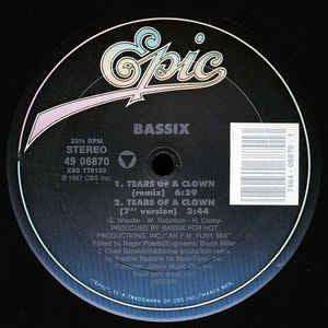 Bassix ‎– Tears Of A Clown / Fake 'N' Move - Mint- 12" Single Record - 1987 USA Epic Vinyl - House / Synth-pop