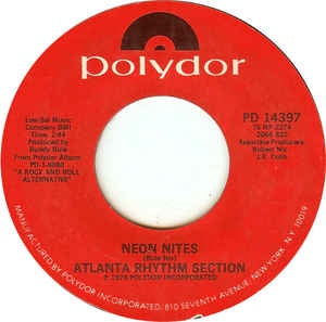 Atlanta Rhythm Section- Neon Nites / Don't Miss The Message- M- 7" Single 45RPM- 1967 ABC Records USA- Funk/Soul/RnB