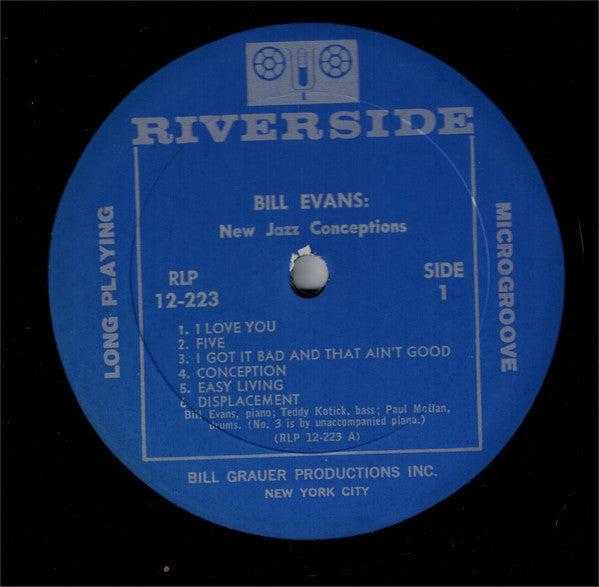 Bill Evans ‎– New Jazz Conceptions - VG (Poor Cover) 1960 Mono Blue Reel Label USA - Jazz