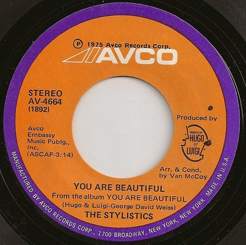 The Stylistics ‎– You Are Beautiful / Michael Or Me - VG+ 45rpm 1975 USA - Soul
