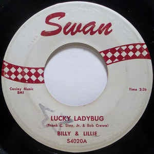 Billy & Lillie - Lucky Ladybug / I Promise You - VG 7" Single 45RPM 1958 Swan USA- Rock/Doo Wop