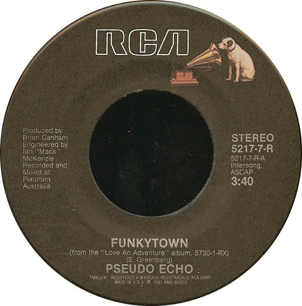 Pseudo Echo- Funkytown / Lies Are Nothing - M-  7" Single 45rpm 1987 RCA USA - Synth Pop / Disco