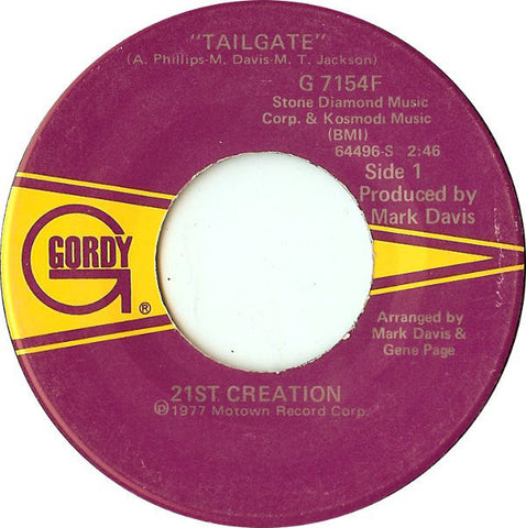 21st Creation ‎– Tailgate / Mr. Disco Radio - VG 45rpm 1977 USA - Disco