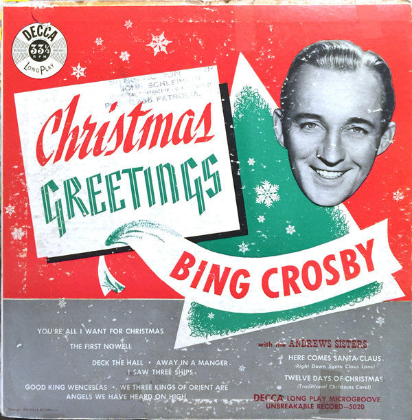 Bing Crosby ‎– Christmas Greetings - VG (Poor Cover) 1949 Mono USA Original Press - Holiday