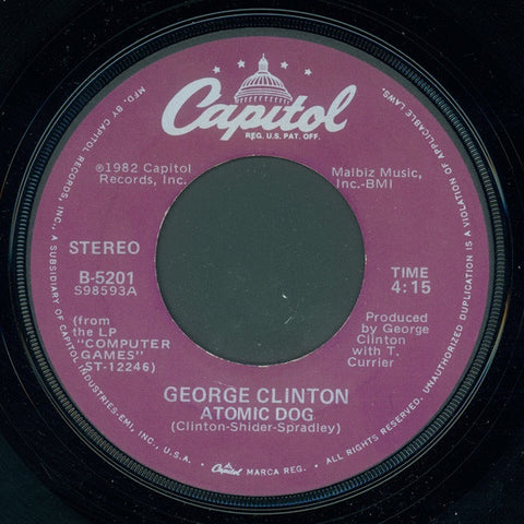 George Clinton ‎– Atomic Dog - VG- 7" Single 45 rpm 1982 Capitol Stereo USA - Funk / P.Funk