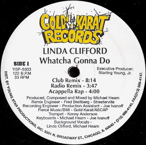 inda Clifford - Whatcha Gonna Do - VG+ 12" Single Record 1995 USA - Chicago Deep House