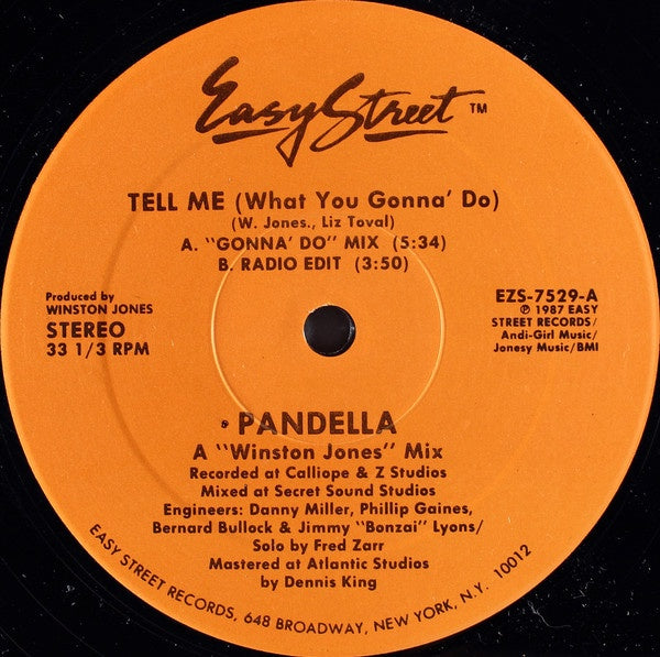 Pandella ‎– Tell Me (What You Gonna' Do) - Mint- 12" Single 1987 USA - House - Shuga Records