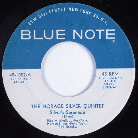 The Horace Silver Quintet ‎– Silver's Serenade / Let's Get To The Nitty Gritty - VG-  7" Single 45rpm 1963 Blue Note US - Jazz / Hard Bop