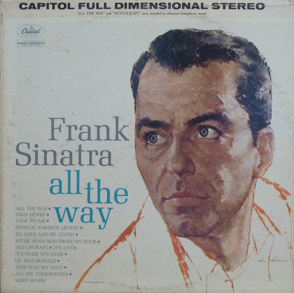 Frank Sinatra - All The Way - VG+ LP Record 1961 Capitol USA Stereo Vinyl - Jazz / Pop - Shuga Records