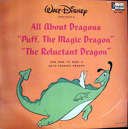 Thurl Ravenscroft - Walt Disney Presents All About Dragons - VG 1966 USA (Original Press) - Children's/Story