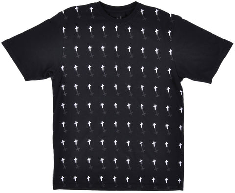 Black Scale (BLVCK SCVLE) - Men's 'Field of Dreams' Black with Crosses T-Shirt