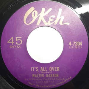 Walter Jackson ‎– It's All Over / Lee Cross - VG- -7" 45 Single Record 1964 USA Vinyl - Soul