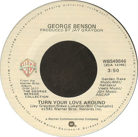 George Benson ‎– Turn Your Love Around / Nature Boy - Mint- 45rpm Warner Bros. 1981 - Disco
