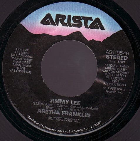 Aretha Franklin - Jimmy Lee / If You Need My Love Tonight - VG+ 7" Single 45 Record 1986 USA - Soul