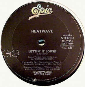 Heatwave ‎– Lettin' It Loose - VG+ 12" Promo Single Record 1982 USA Vinyl - Funk